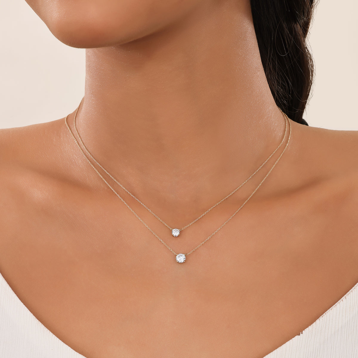 The Catherine | Pendant Round Diamond Necklace