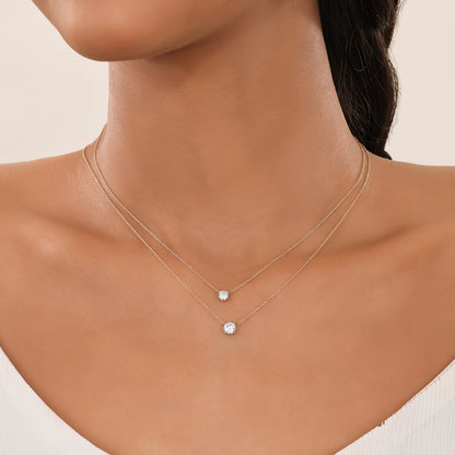 The Catherine | Pendant Round Diamond Necklace