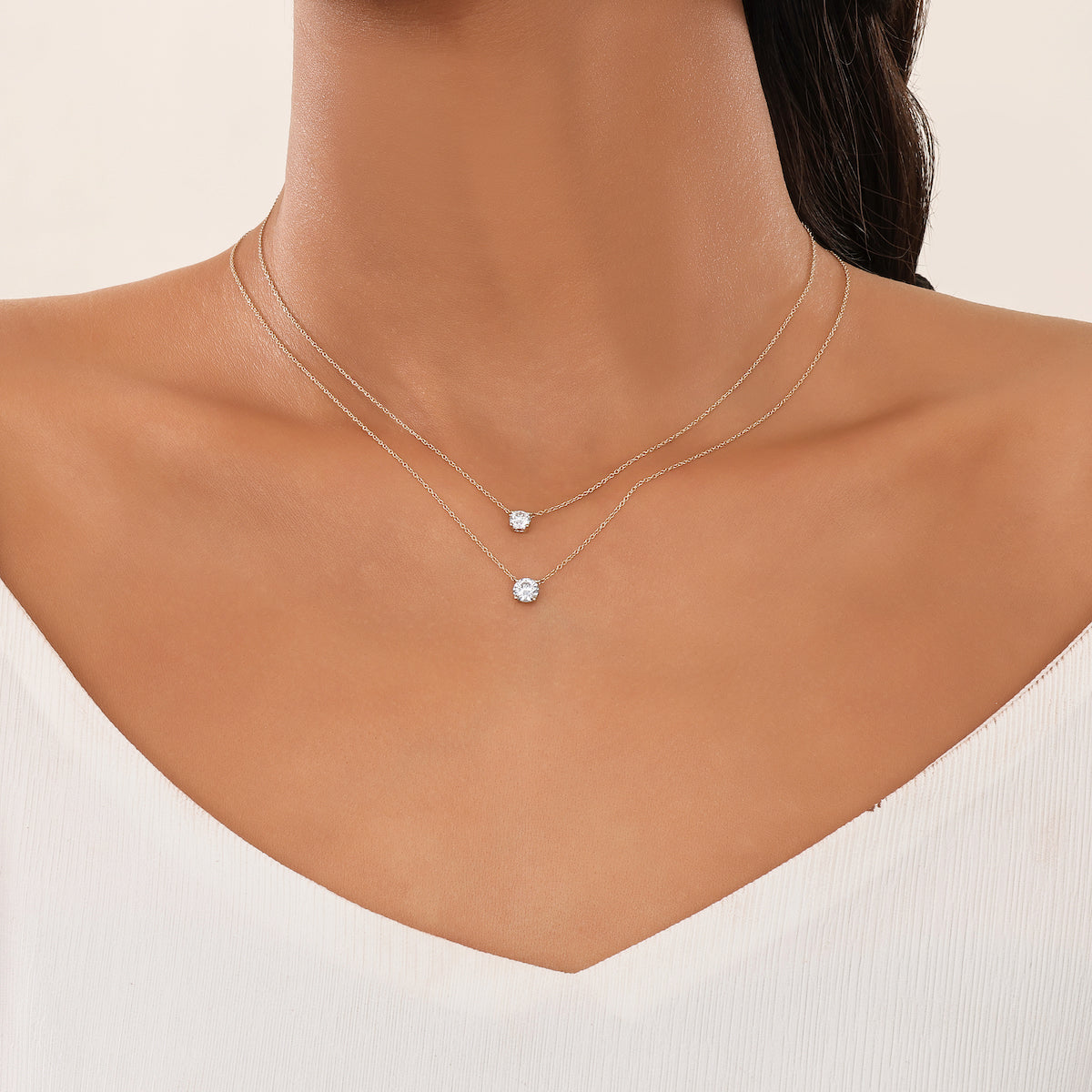 The Catherine | Pendant Round Diamond Necklace