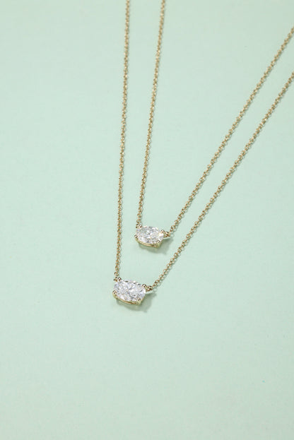 The Clara | Horizontal Oval Diamond Necklace
