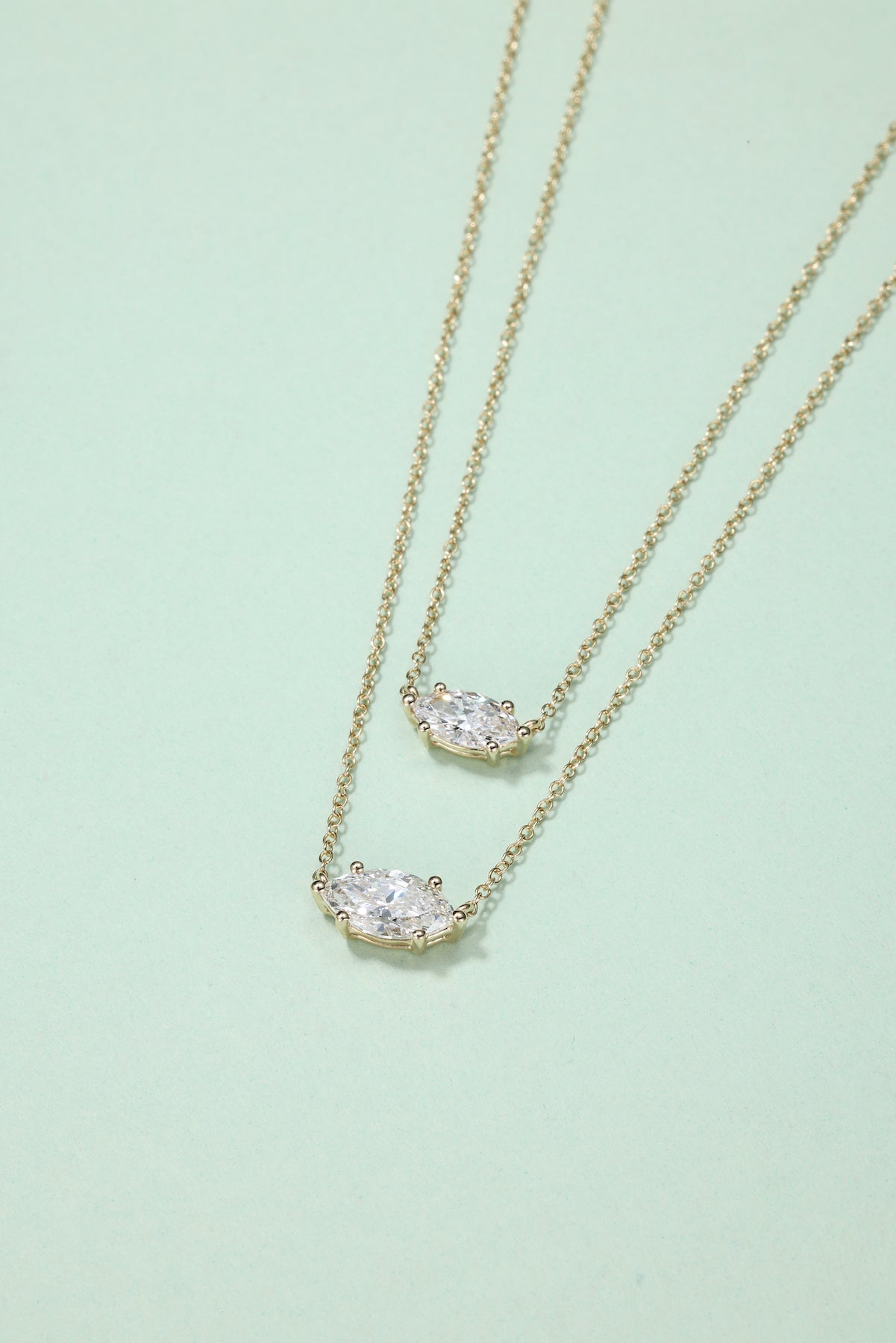 The Aperture | Horizontal Marquise Diamond Necklace
