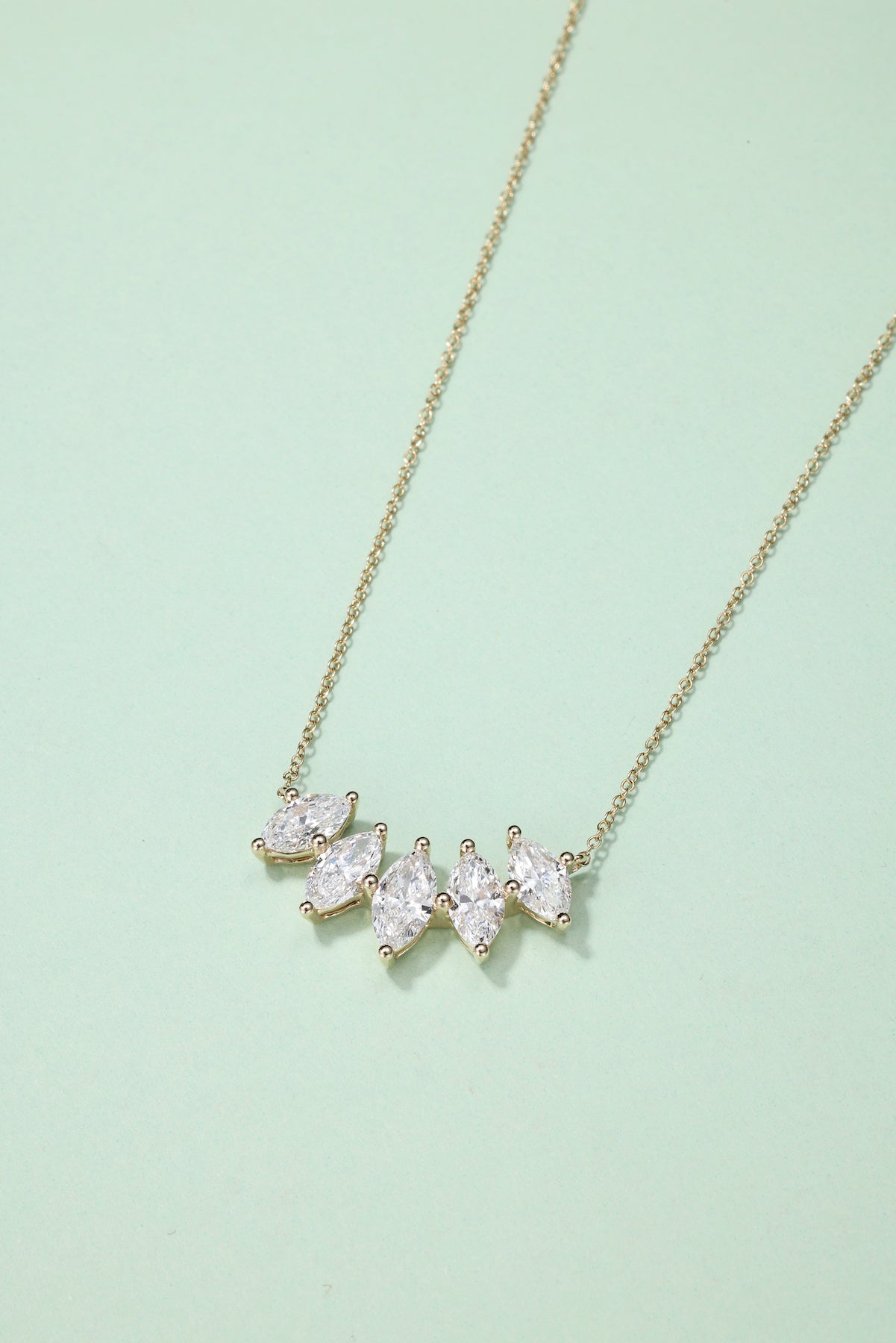 The Delphi V | Five-Stone Marquise Diamond Necklace