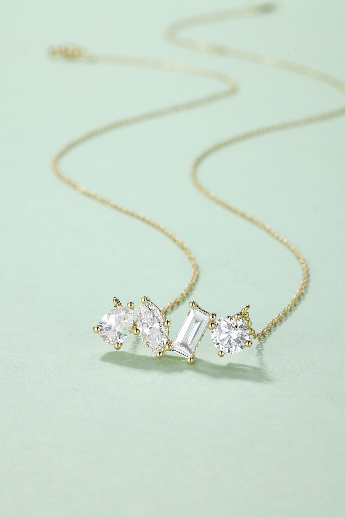 The Serendipity | Four-Stone Assorted Shapes Diamond Necklace