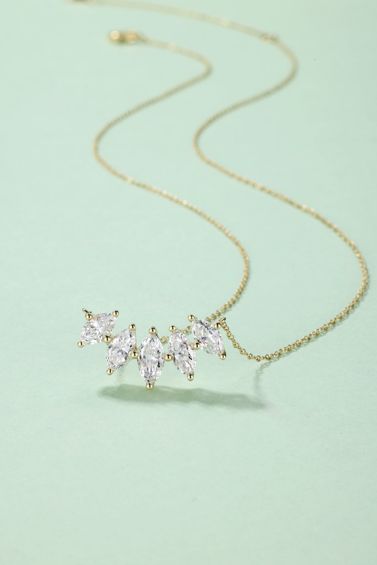 The Delphi V | Five-Stone Marquise Diamond Necklace