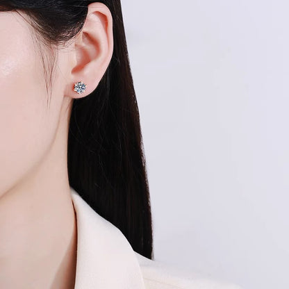 The Starlight | Six-Prong Round Diamond Stud Earrings