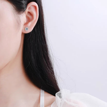 The Cappuccino | Bezel Diamond Stud Earrings