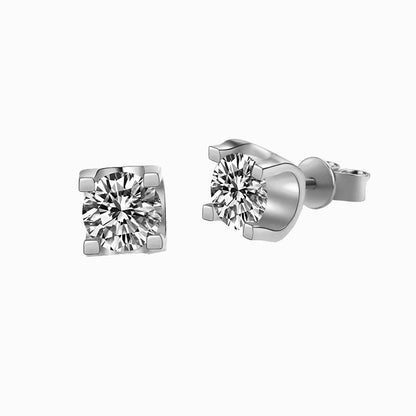 The Catalina | Channel Round Diamond Stud Earrings