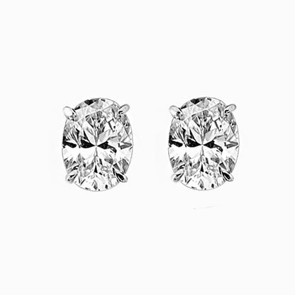The Perry | Oval Diamond Stud Earrings