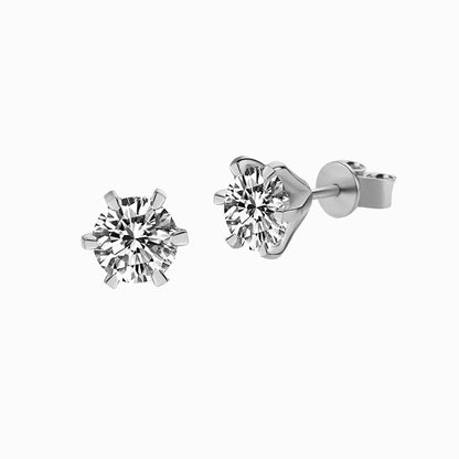 The Starlight | Six-Prong Round Diamond Stud Earrings