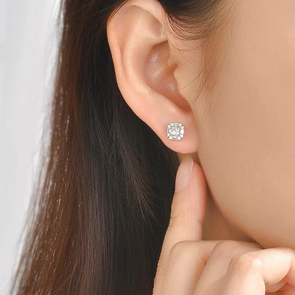 The Evermore | Fractal Princess Diamond Stud Earrings