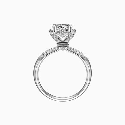 a white ring with diamonds on it