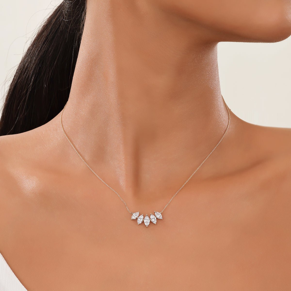 The Delphi V | Five-Stone Marquise Diamond Necklace