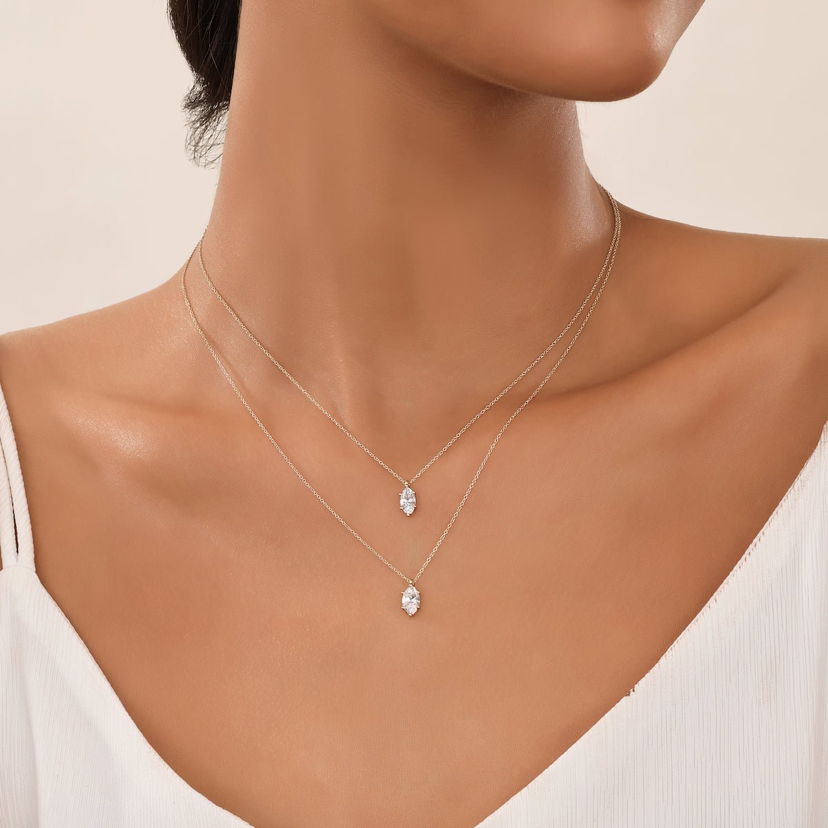 The Misty | Pendant Marquise Diamond Necklace