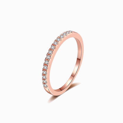 a rose ring with a row of diamonds