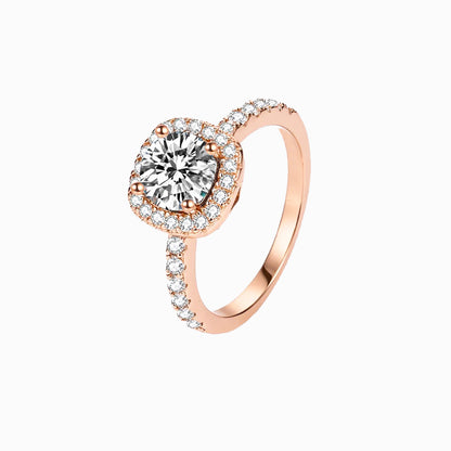 a rose ring with a diamond center